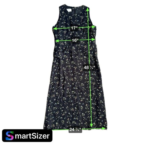 Vtg Jones Micro Floral Maxi Dress 6P Cottagecore Prairie Y2K Layered Sheer 90s - Picture 10 of 11